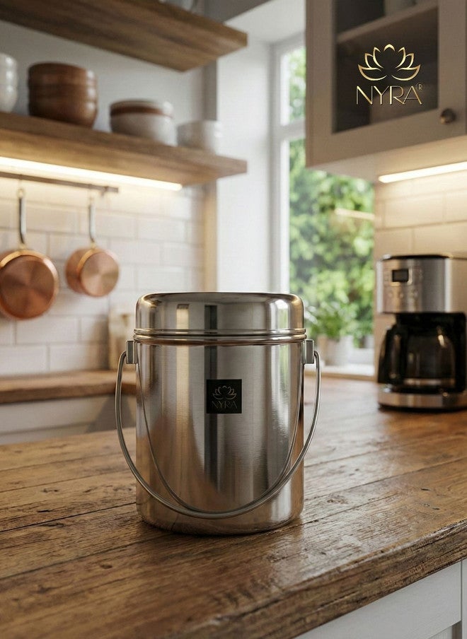 Nyra Kitchenware وعاء حليب من الفولاذ المقاوم للصدأ من نيرا - آمن للغسل في غسالة الصحون - Image 4